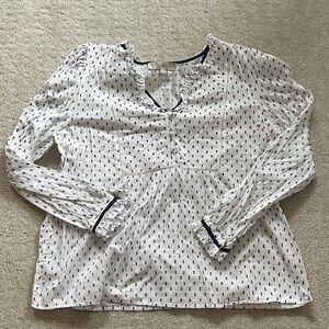 LOFT | White Ruffle Blouse